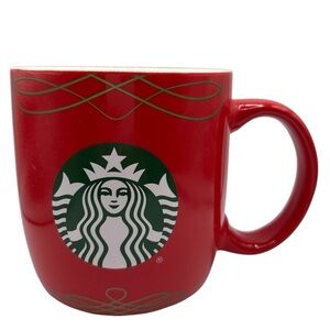 Starbucks Red Christmas Ceramic Mug 18 oz. Like‎ new.